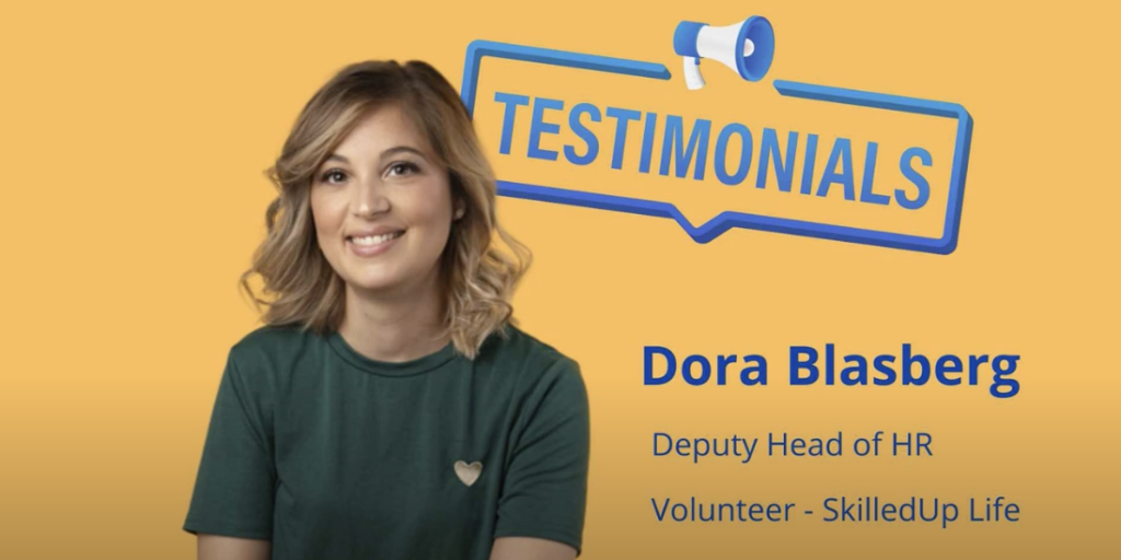 Testimonial graphic featuring Dora Blasberg
