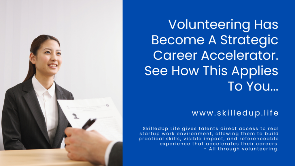 Graphic explaining how volunteering can accelerate a career