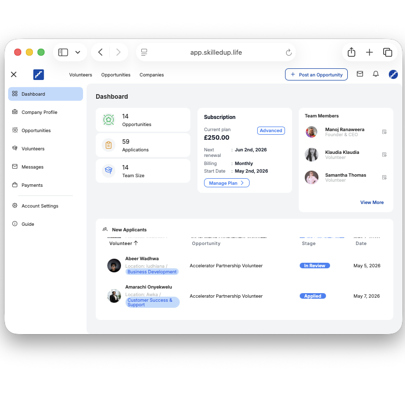 SkilledUp Life Dashboard