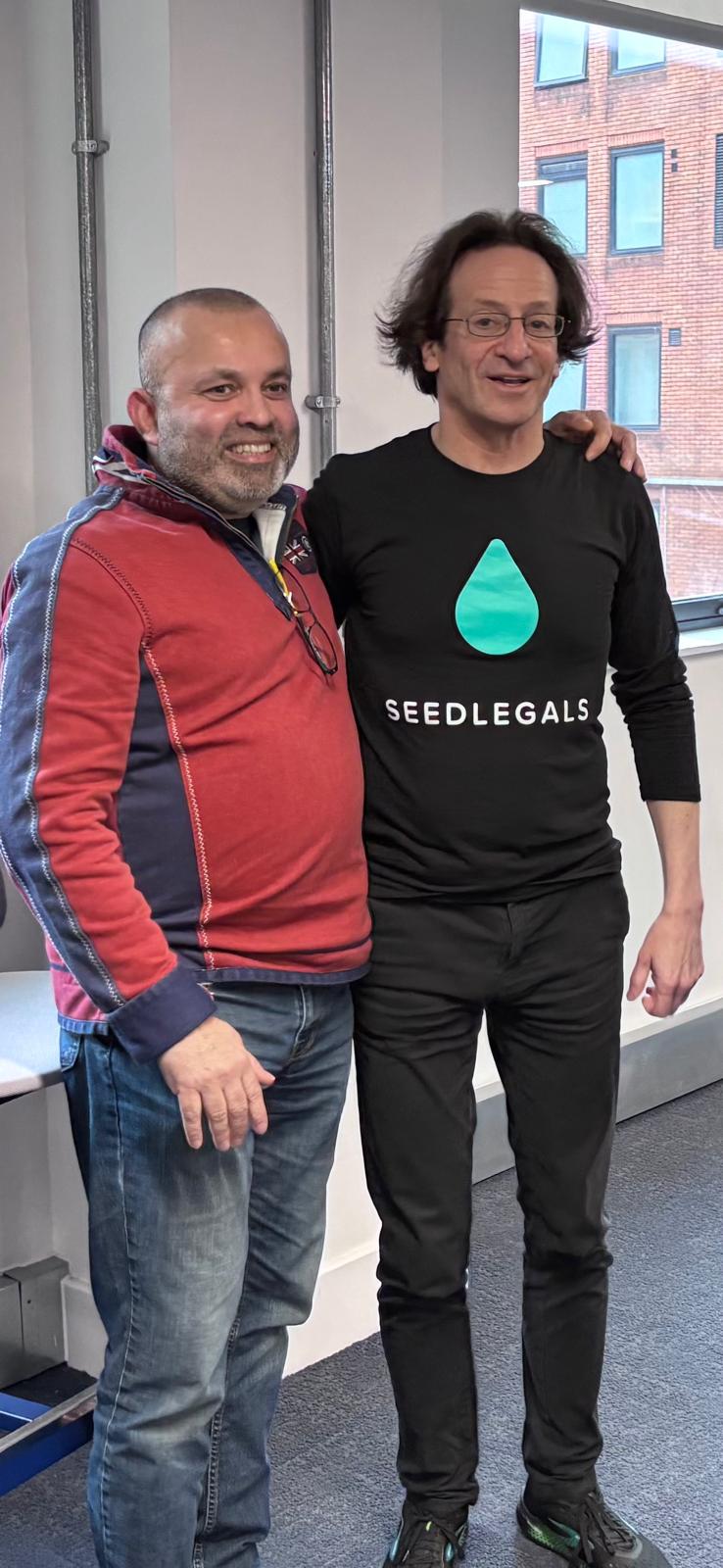 Manoj Ranaweera, founder of SkilledUp Life, with Anthony Rose, Co-founder and CEO of SeedLegals